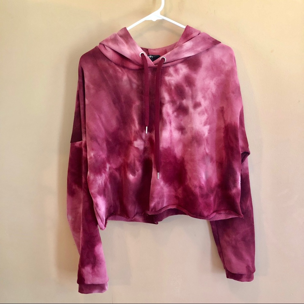 Tie dye crop top hoodie XL